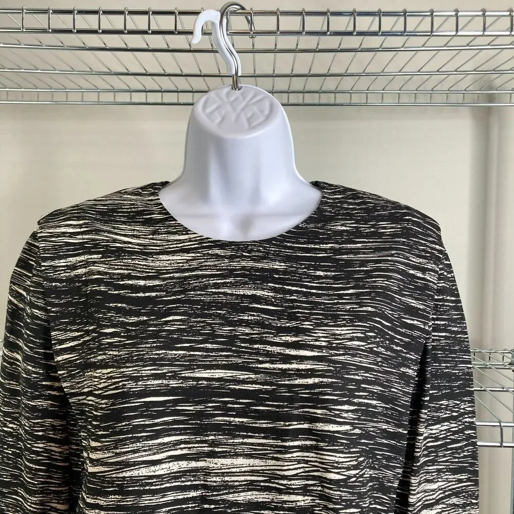 Calvin Klein Womens Black Made In Italy Chic Zig Zag Pattern Sheath Dress Size 8